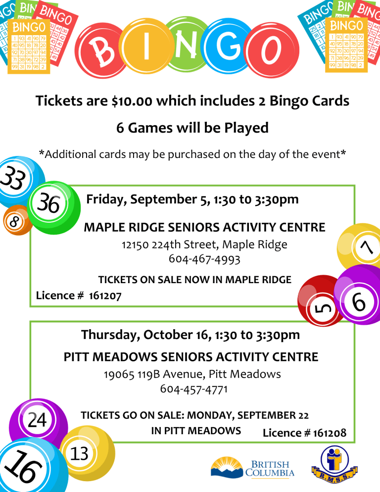 Bingo 2 Dates SeptOct